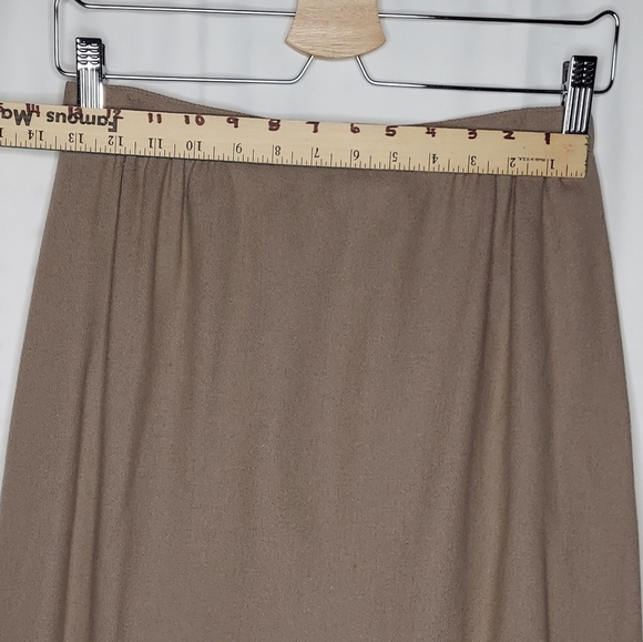 Tailored By Handmacher 60's Skirt Suit Set XS/S 10 Beige Button Velour High Neck - Picture 11 of 16